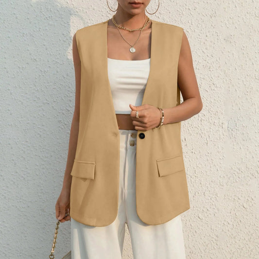 Suit Vest Vintage V-neck